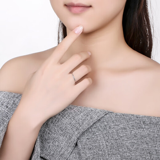 Saturday Fu PT950 platinum ring women's ripple ring PT013549 No. 11, about 0.91g birthday gift