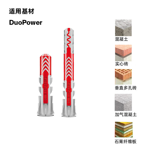 Fischer German original imported Duopower expansion screw lightweight brick hollow brick gypsum board universal box 8x65+5x80 original nails 25 sets/box