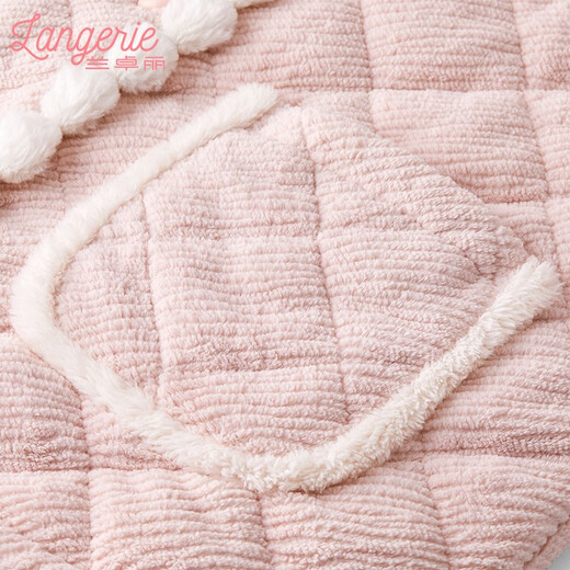 Landroli Couple's Wear, Home Clothes Upper and Lower Sets, Protective Warm Clothes, Men's and Women's Coral Fleece Pajamas, Autumn and Winter, Apricot Pink, Women's M (160) Women's