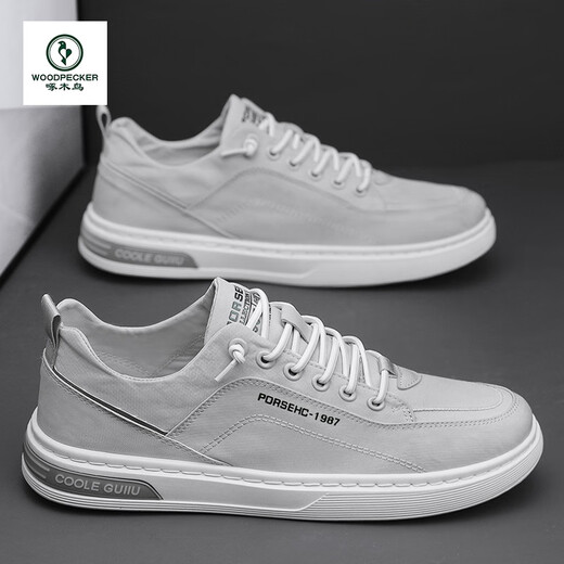 
Woodpecker board shoes men's shoes men's casual shoes men's 2025 new spring and autumn summer ice silk canvas shoes spring and autumn sports shoes khaki 42
