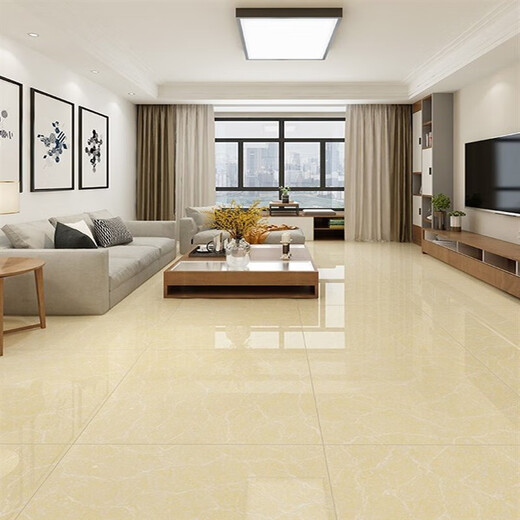 IGIFTFIRE full body marble floor tile yellow polycrystal 800x800 living room sliding engineering vitrified tile 60x60 minimum shipment of five boxes yellow Pilates 800*800
