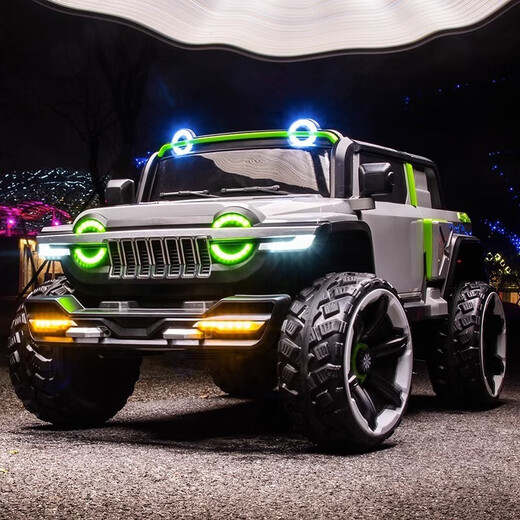 Fanku (FKU) Tank 300, детский электромобиль, двойной внедорожник, детская коляска с дистанционным управлением для мужчин и женщин, детский подарок на день рождения, флагманский серый, двойной аккумулятор, 24 В + мощность 775 + ящик для хранения