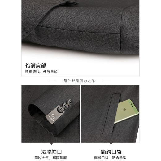 Pierre Cardin windbreaker men's mid-length spring and autumn middle-aged and elderly men's dad suit. Collar plus size top jacket lapel black 195 4XL size