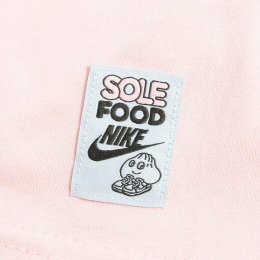 耐克（NIKE） 短袖T恤男士夏季运动服宽松纯棉印花休闲叠搭刺绣轻便半袖上衣 FB9804-686粉色 L