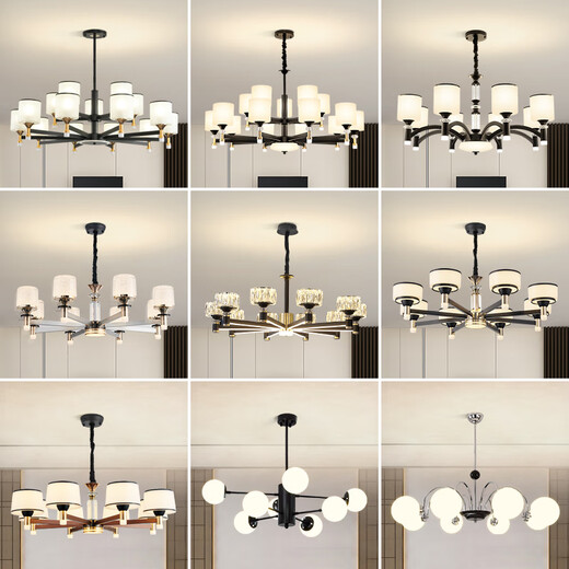 XMSJ Eye Protection Wohnzimmer Kronleuchter moderne einfache leichte Luxus Wohnzimmer Hauptlampe Italienische nordische Kristall Lampe Wohnzimmer Lampe C2 Augenschutz Licht Quelle Ra9715 Kopf-100 cm-