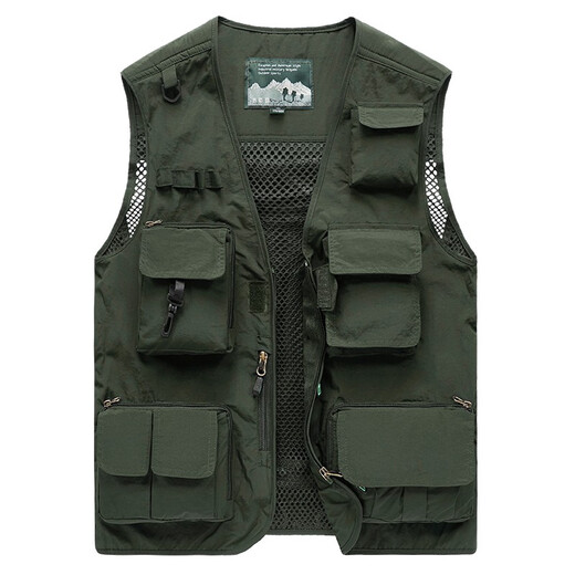 JP Spring, summer and autumn thin men's vest multi-pocket quick-drying mountaineering photography jacket 9898 9898 khaki XL (suitable for 140 Jin [Jin equals 0.5 kg]-155 Jin [Jin equals 0.5 kg])