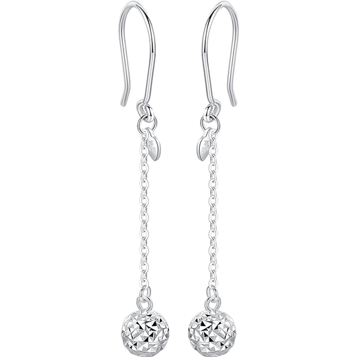 Aido Diamond pt950 platinum ear hooks for women, platinum round bead ear hooks, gift for wife, earrings, weight 2.3-2.5 grams + rose gift box