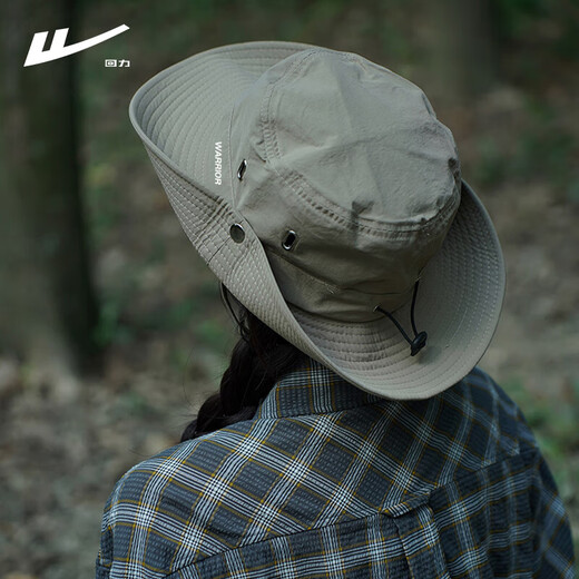 Warrior large brim sun hat summer women's outdoor mountaineering sun protection fisherman hat men's anti-UV fishing camping western cowboy hat khaki