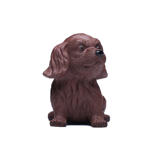Yuehu Mingqing Yixing purple sand tea pet cute dog ornaments handmade can raise tea tray accessories tea play hair pulling and wealth making puppy
