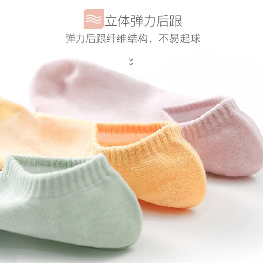 Langsha Boat Socks Women's 6 Pairs Elegant Fresh Pure Cotton Breathable Short Socks Thin Versatile Spring and Summer Mesh Invisible Socks Mixed Colors One Size