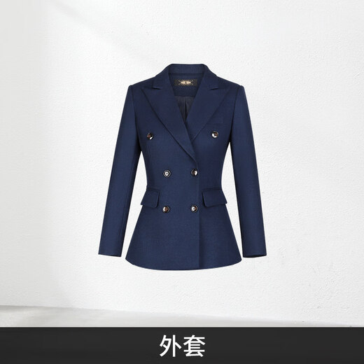Luo Meng's professional attire, goddess style suit, fashionable suit, formal wear for women, Korean style interview work clothes, spring, autumn and winter thick work clothes, dark blue suit jacket + pants M