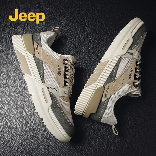[Offizielle Autorisierung] Jeep (Jeep) Herrenschuhe und -stiefel 2022 Sommer Neues Produkt im Freien atmungsable Mesh Panel Schuhe Einfacher Gummi -Sohle -Freizeitschuhe modische Low Top -Kontrastschuhe 1098 Retro Farbe 40