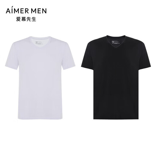 AIMER MEN Modal short-sleeved T-shirt 2-piece V-neck vest-175