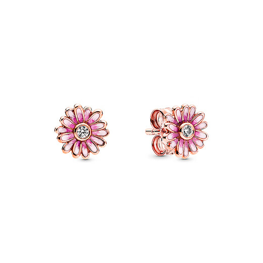 PANDORA Pink Daisy Earrings Rose Exquisite Couple Gift Birthday Gift for Girlfriend 288773C01 One Size