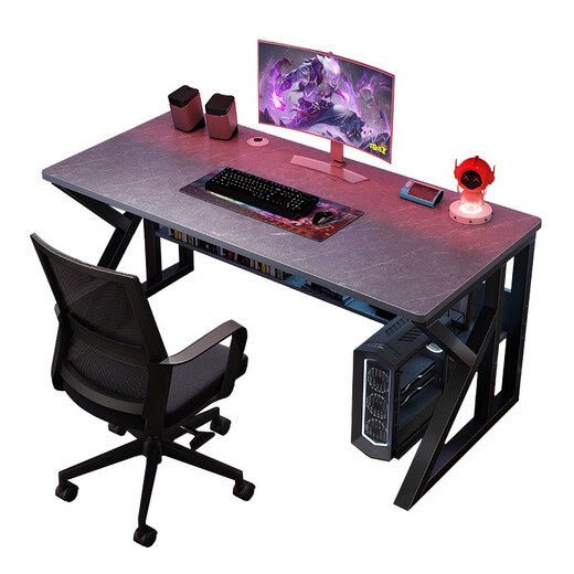 Benmuzi home gaming desk computer desk desktop table and chair combination simple table workbench bedroom desk student study table upgraded K style double-layer black willow 140*60*72cm