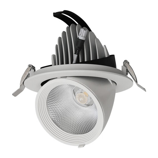 Yijixiguang COB elephant trunk lamp LED background wall spotlight embedded commercial adjustable angle anti-glare downlight for clothing stores white lamp body-warm light 3000k 9w (opening 7.5-8cm/height 7cm)