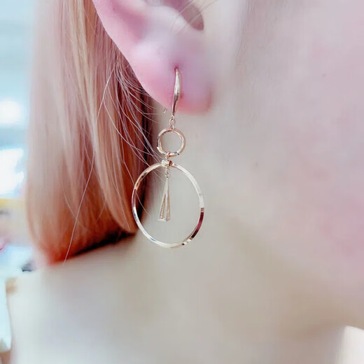 DL 1998 Fat Donglai same style 18k rose gold earrings 18K Russian purple gold smart earrings for women, fashionable and trendy, smart earrings pair