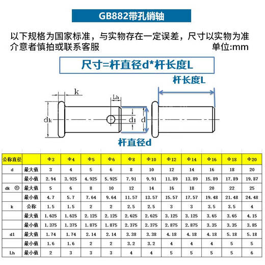 Jinggong (JINGGONG) 12-18 iron hole pin flat head cylindrical hole pin positioning pin GB882 12*20 (10 sets)