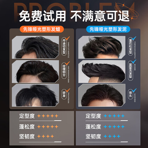 Korean grain matte strong shaping natural fluffy hair wax men's simple outfit 100g men's matte refreshing styling hair mud fixed and lasting