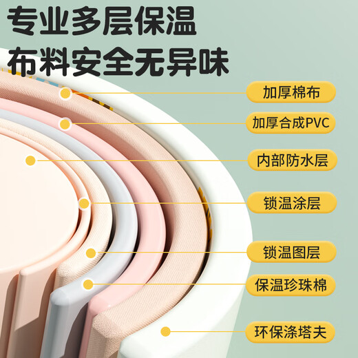 宝贝足迹婴儿游泳桶家用大人洗澡盆宝宝小孩沐浴泳池可坐可折叠儿童泡澡桶 大号-成人可用【免安装】小鹿秋游（送大礼包）
