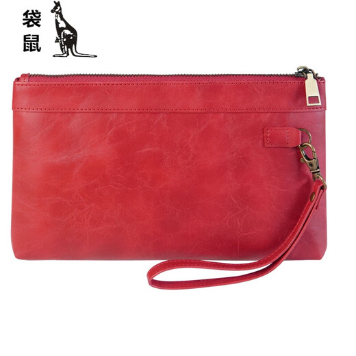 Kangaroo (Kangaroo) Nuevo moda para mujeres Europea europea retro Mano retro sosteniendo el lienzo impermeable Bolsa de inodoro Almacenamiento Cambio de la llave Bolsa Negro 11 pulgadas 255*158*27 mm