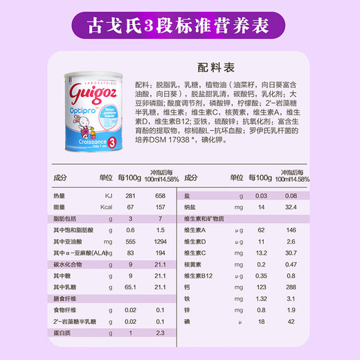 Guigoz French original can imported formula milk powder infant milk powder baby milk powder Guigoz Gugoz milk powder standard 3 stage 780g