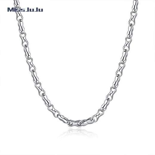 Miss JuJu platinum necklace men's pt950 platinum 8-character chain is atmospheric and strong boss chain, weight 31-33g, about 60cm, 4mm thick (customized)