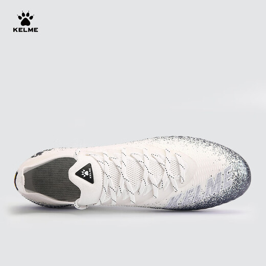 KELME MG football shoes men's breathable short-spike sneakers student competition round nail sneakers adult white and black 41
