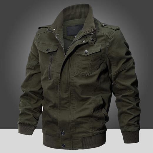
Military fan supplies Furious tanks for men's spring retro pure cotton work jacket MA1 pilot jacket winter plus velvet top special forces tactical clothing C9903-Military green (plus velvet) XL