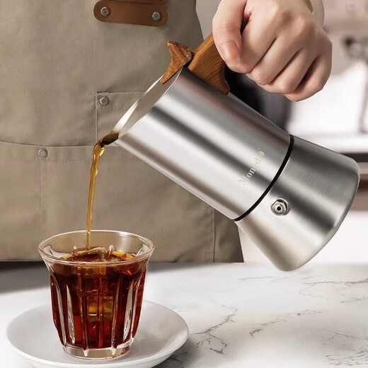 MONDINO304 Stainless Steel Moka Pot Household Small Italian Coffee Pot Small Coffee Machine Moka Pot Set Stainless Steel Moka Pot 90ml