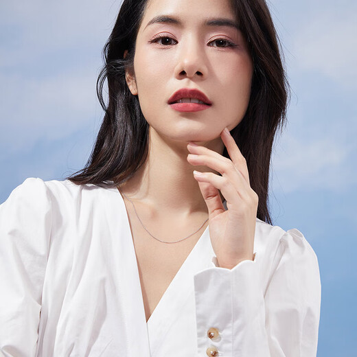 Saturday blessing 18K gold necklace women's Chopard chain color gold necklace plain chain birthday gift white 18K about 45cm