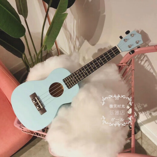 婴儿蓝小清新尤克里里乌克丽丽夏威夷四弦琴初学者小吉他 23寸婴儿蓝+拨片+备弦+教程+背包