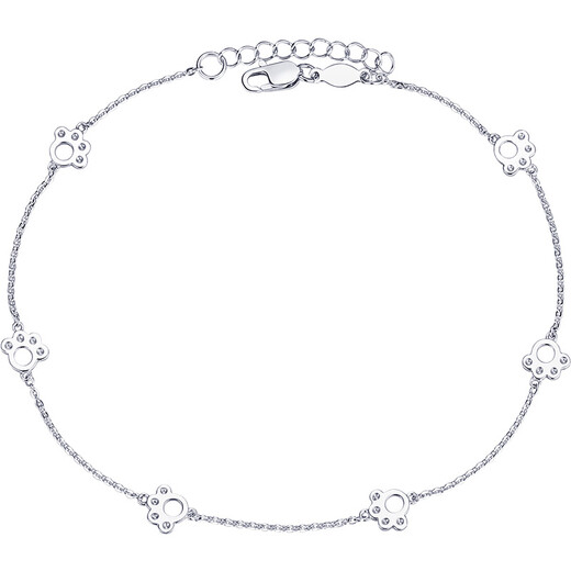 Aido Diamond pt950 platinum cute anklet for women, fashionable platinum playful cute claw anklet, weight 3.7-3.9 grams, length 22+2cm