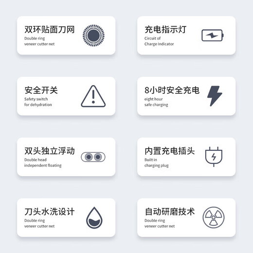 飞科电动剃须刀充电式双头浮动刮胡刀头水洗商务小巧便携式男士胡须刀 FS829【内置插头】普通装
