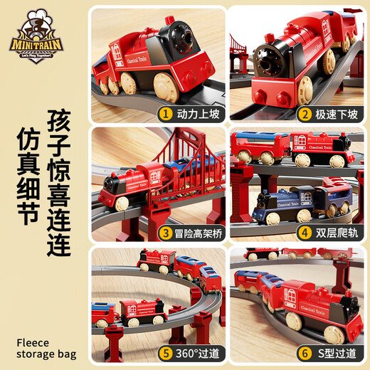 儿童电动小火车轨道玩具套装3-6岁复兴号高铁合金模型磁吸仿真车 豪华版2车头火车套装充电版 3-10岁男孩女孩生日礼物