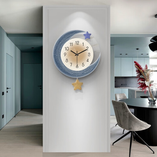Qiaoran home clock wall clock living room 2024 new simple modern atmosphere home restaurant fashion creative clock T319/small size 40X50 cm