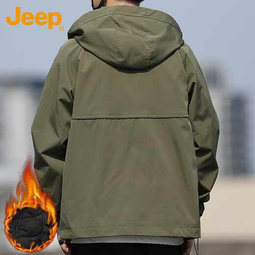 JEEP Jeep jacket men's autumn and winter assault jacket men's casual loose work clothes men's military green cotton 2XL
