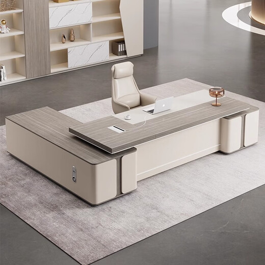 Tiju Light Luxury Boss Table and Chair Combination Simple Modern Chairman's Office Single Atmosphere Desk Manager Desk Furniture 2.0 Meter Boss Table