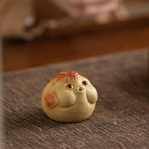 Creative bubble fish tea pet at noon, purple sand cute kung fu tea set ornaments, handmade tea, incense, tea ceremony accessories, purple sand tea pet, puffer fish