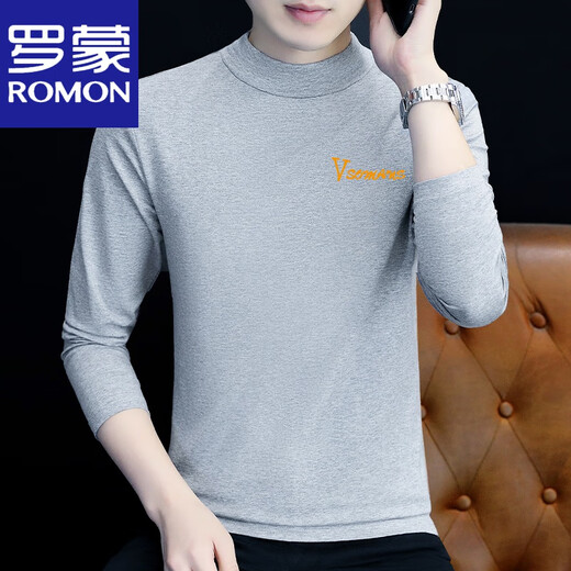 Romon Winter Winter Men's Turtleneck Ropa de otoño Algodón Camisa de base de manga larga Camiseta de collar de camiseta interna delgada de tortuga delgada de cuello