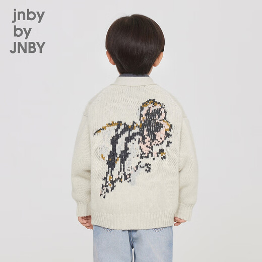 Jnby by JNBY parent-child clothing sheep wool Jiangnan Buyi children's clothing autumn cardigan jacket boys and girls 1N9311450 058 green gray white 110 cm