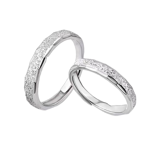 Luruo PT950 platinum couple ring niche design platinum ring plain ring open wedding ring Valentine's Day gift for girlfriend, platinum galaxy ring pair (live mouth adjustable)
