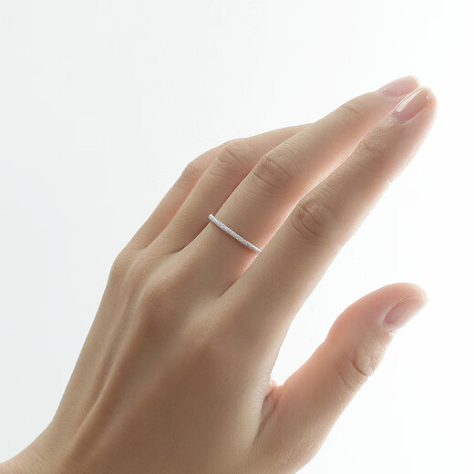 Ming brand jewelry platinum ring PT950 simple frosted small aperture ring fashionable tail ring BFM0077 platinum ring size 16 about 1.41 grams