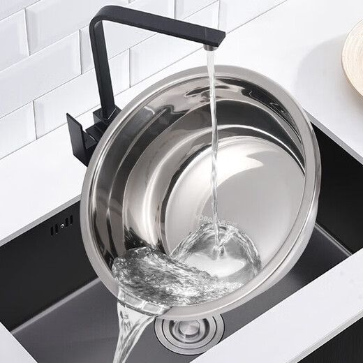 Kangbach stainless steel household vegetable basin drain basket drain fruit basin rice sieve basin drain basin and basin seasoning basin