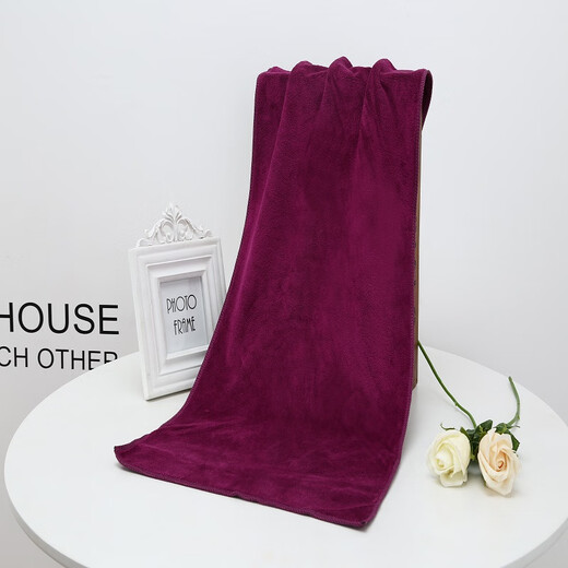 Dijialu Hotel foot therapy and beauty salon thickened absorbent dry hair towel hairdressing and barber shop special towel non-pure cotton 35*75 wine red thickened 80g 0x0cm