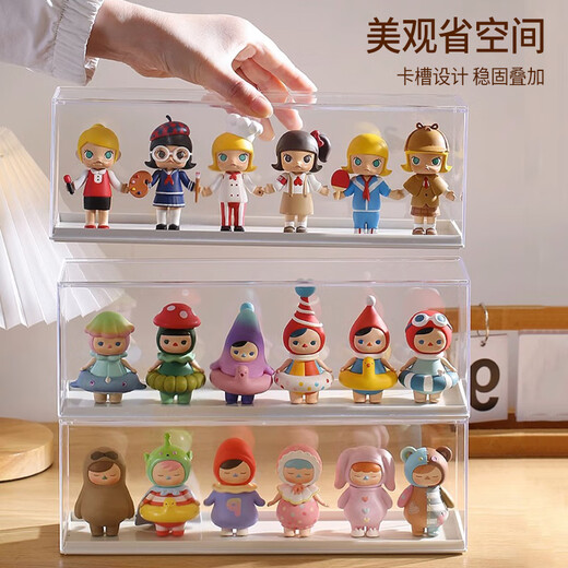 Jinghui Sichuang figure storage box transparent dustproof labubu Bubble Mart blind box display stand doll doll model display cabinet