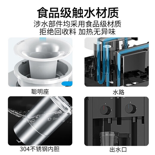 美的（Midea）饮水机家用上置式桶装水立式办公室双门防尘大储物柜饮水器银色 YR1518S-X 温热型