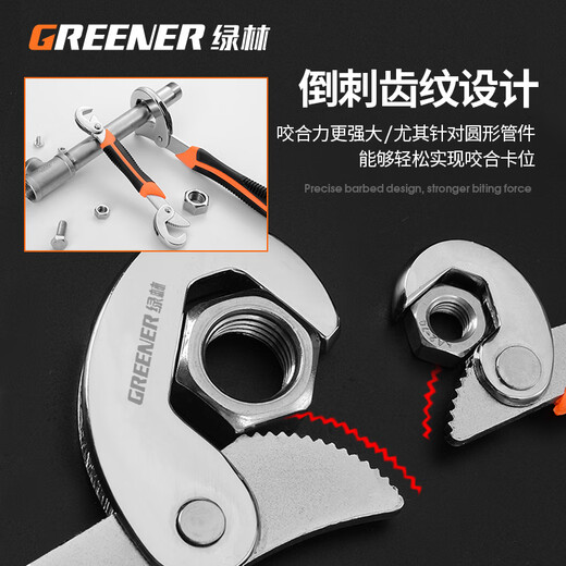 GREENER wrench set tool household two-piece casing pliers universal adjustable wrench live opening multi-functional bathroom artifact