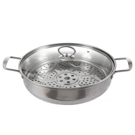 Concave induction cooker special soup pot round bottom commercial induction cooker soup pot concave hot pot pot stainless steel steamer concave soup pot 0cm 30cm round bottom soup pot upgraded version double layer version