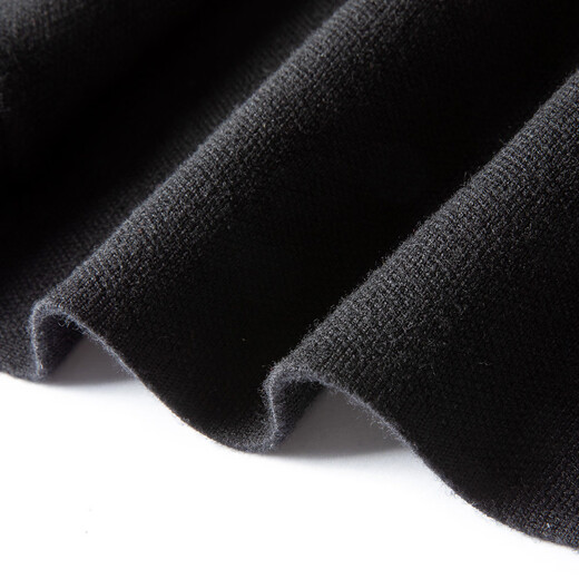 MONTAGUT mulberry silk & wool blend casual embroidered long-sleeved cardigan men's sweater black 50